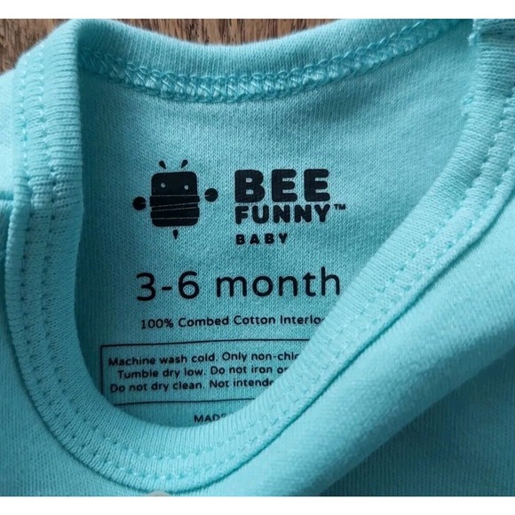 Newborn Unisex Girl Boy Baby Bodysuit Rompers 3-6 Months One Peice New Bee Funny - Picture 6 of 8